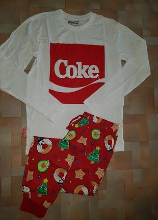 Новогодний домашний комплект, пижама primark xs р-р