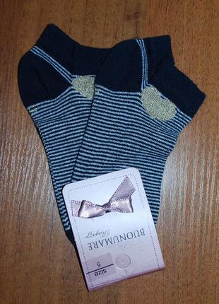 Укороченные носки р. 5 полоски сердечко юск ucs