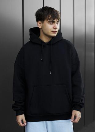 Базове худі на зиму staff black basic oversize fleece