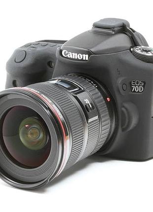 Защитный силиконовый чехол для фотоаппаратов canon eos 70d, 80d  - черный