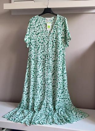 Натуральне плаття в зелені квіточки