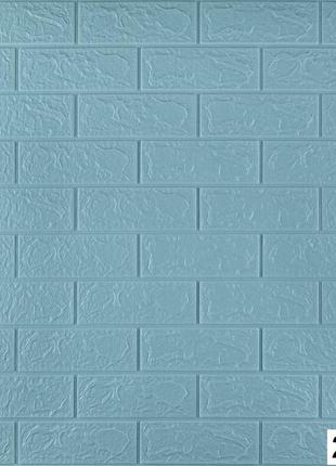 Самоклеючі шпалери декоративна 3d панель пвх 1шт, блакитна цегла (бірюза) 3мм