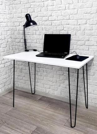 Стол лофт "шпилька двойная" 1000х550х736 мм белая