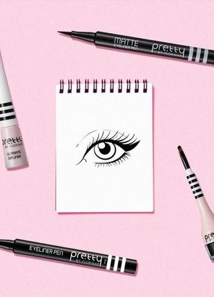 Подводка-фломастер для глаз pretty by flormar eyeliner pen black5 фото