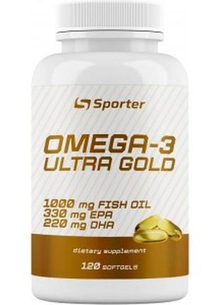 Омега 3 sporter omega-3 ultra gold, 120 софт гель