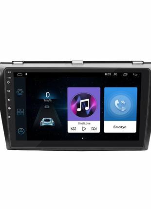 Штатна магнітола lesko для mazda 3 i (bk) рестайлінг 2006-2009 екран 9" 1/16gb wi-fi gps base
