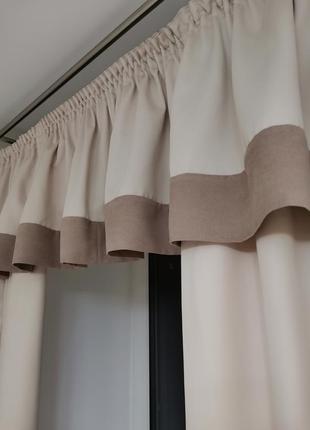 Шторы с ламбрекеном в кабинет на кухню маленькое окно короткие