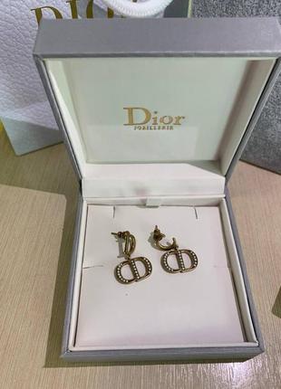 Брендовые серги позолота с камнями