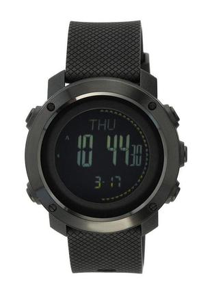 M-tac часы тактические мультифункциональные black, военные влагозащитные часы, мужские наручные часы черные