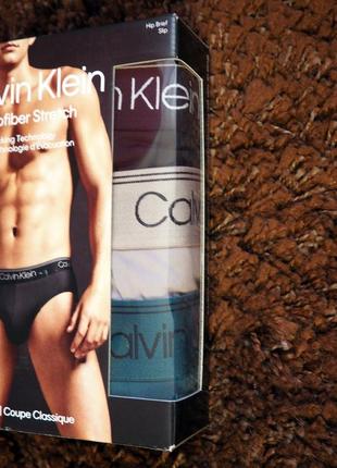 -40% | оригинальные слипы из микрофибры calvin klein micro stretch hip brief набор...