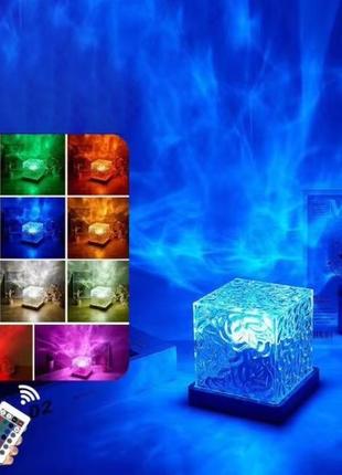 Настольный светильник rgb с проекцией волны · светодиодный usb ночник эффект воды с пультом ду
