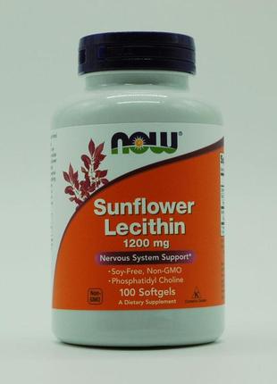 Соняшниковий лецитин, now foods, 1200 мг, 100 гелевих капсул