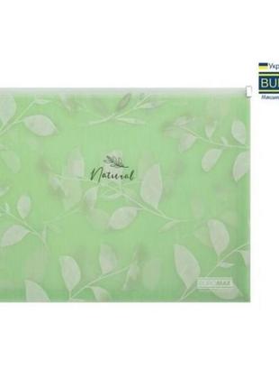 Папка-конверт на zip-блискавці buromax 3975-04 а4 напівпрозора  arabeski  зелений (1)