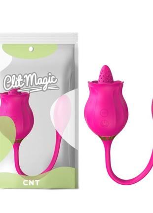 Кліторальний вібростимулятор wild bloom flicking dual pleasure rose cnt