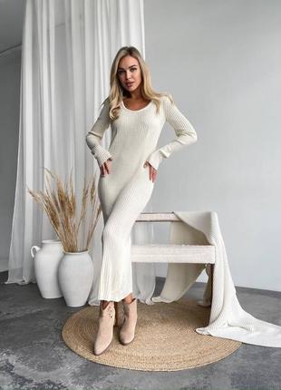 Женское теплое длинное платье платье с шерстью