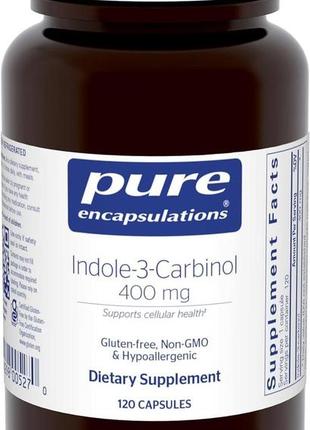 Індол-3-карбінол 400 мг, indole-3-carbinol, pure encapsulations - 120 капсул