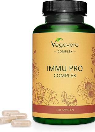 Укрепление иммунной системы immu pro от vegavero® с эхинацеей, витамином с, витамином d3 120 капсул