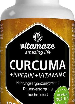 Куркума + пиперина куркумина + витамина с vitamaze – 120 капсул