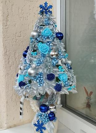 Елка ручной работы, hand made, новогодний декор, голубая елка