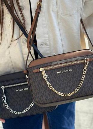 Брендовая кожаная сумка michael kors mk клатч сумочка беж оригинал