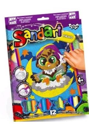 Фреска з піску та глітеру sandart 02-06 совеня на місяці тм dankotoys