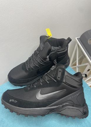 Мужские высокие зимние кроссовки nike Drift rivah gore-tex black Желевое зимнее высокие кроссовки найк чёрные с мехом