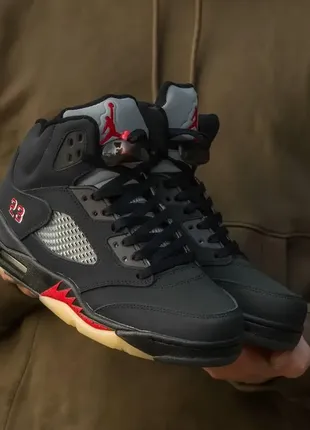 Мужские кроссовки nike air jordan 5 retro gore-tex off noir