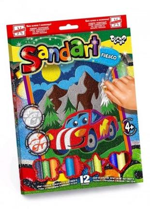 Фреска з піску та глітеру sandart 02-03 машинка тм dankotoys