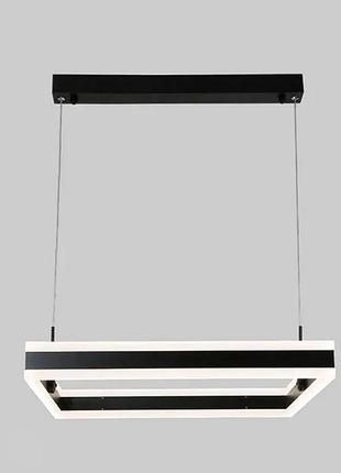 Светодиодная люстра квадрат с пультом stella 100w-s-app- 500x500x1200-black/white-220-ip20