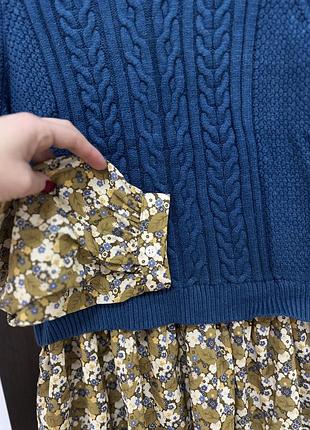 Комбинированное платье вязаная жилетка next