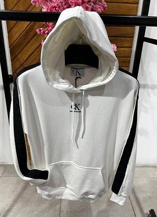Женское белое худи calvin klein | женская толстовка белый цвет келвин кляйн l xl xxl размер