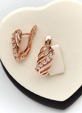 Позолочені сережки медичне золото позолоченные классические серьги медзолото