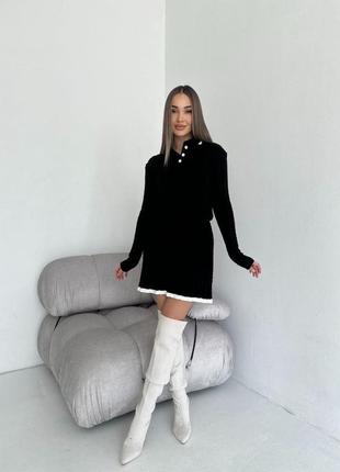 Женский вязаный костюм свитер и юбка