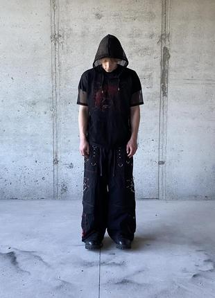 Mesh hoodie streetwear y2k sk8 vintage archive punk gothic opium avant  merch affliction  new rock