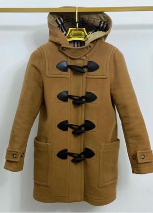 Шерстяное пальто с капюшоном burberry