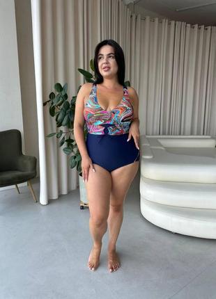 Стильний яскравий купальник ідеальний купальник plus size відмінної якості