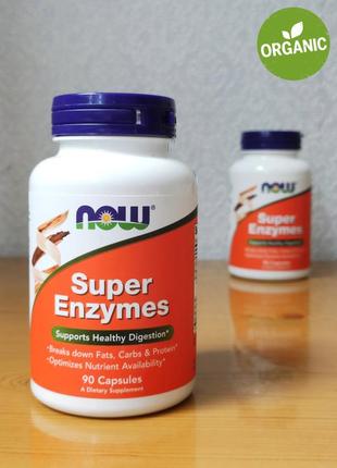 Now foods, super enzymes, суперферменти, 90 капсул