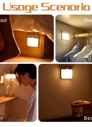 Світильник нічник з датчиком руху з акумулятором 2 режими кріплення магніт