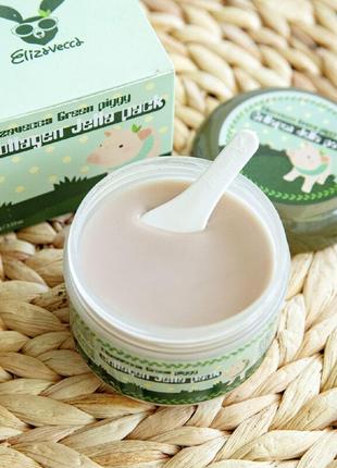 Колагенова маска для обличчя elizavecca green piggy collagen jella pack