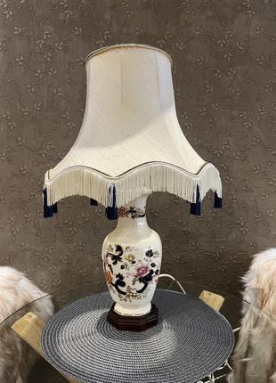 Настільна лампа з абажуром тассель  mason's blue mandalay