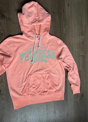 Худі жіноче pull&bear xs персикове рожеве 5