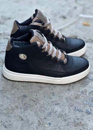 Чоловічі кросівки шкіряні зимові чорні розмір 42 fv_003366