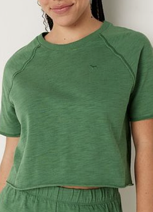 Бавовняна футболка котон оверсайз кроп victoria's secret pink