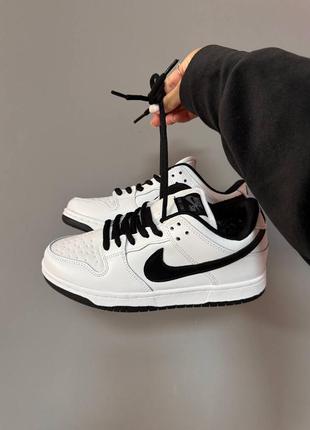 Кроссовки nike sb dunk low white black fur ❄️