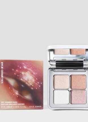 Kylie jenner cosmetics wet shimmer quad хайлайтер палетка палітра сяючих тіней спаркл шиммер шимер сяючі тіні для повік очей
