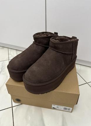 Оригінал з європи! шоколадні ugg ultra mini platform