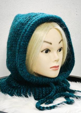 Капюшон капор в зелених тонах