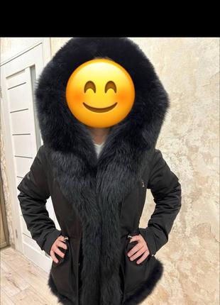 Черная зимняя парка