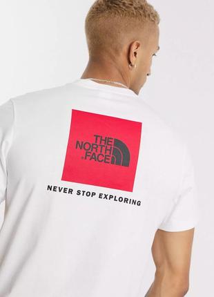 Оригінал | футболка the north face red box logo в білому кольорі