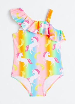 Купальник на одно плечо unicorns h&m 9595